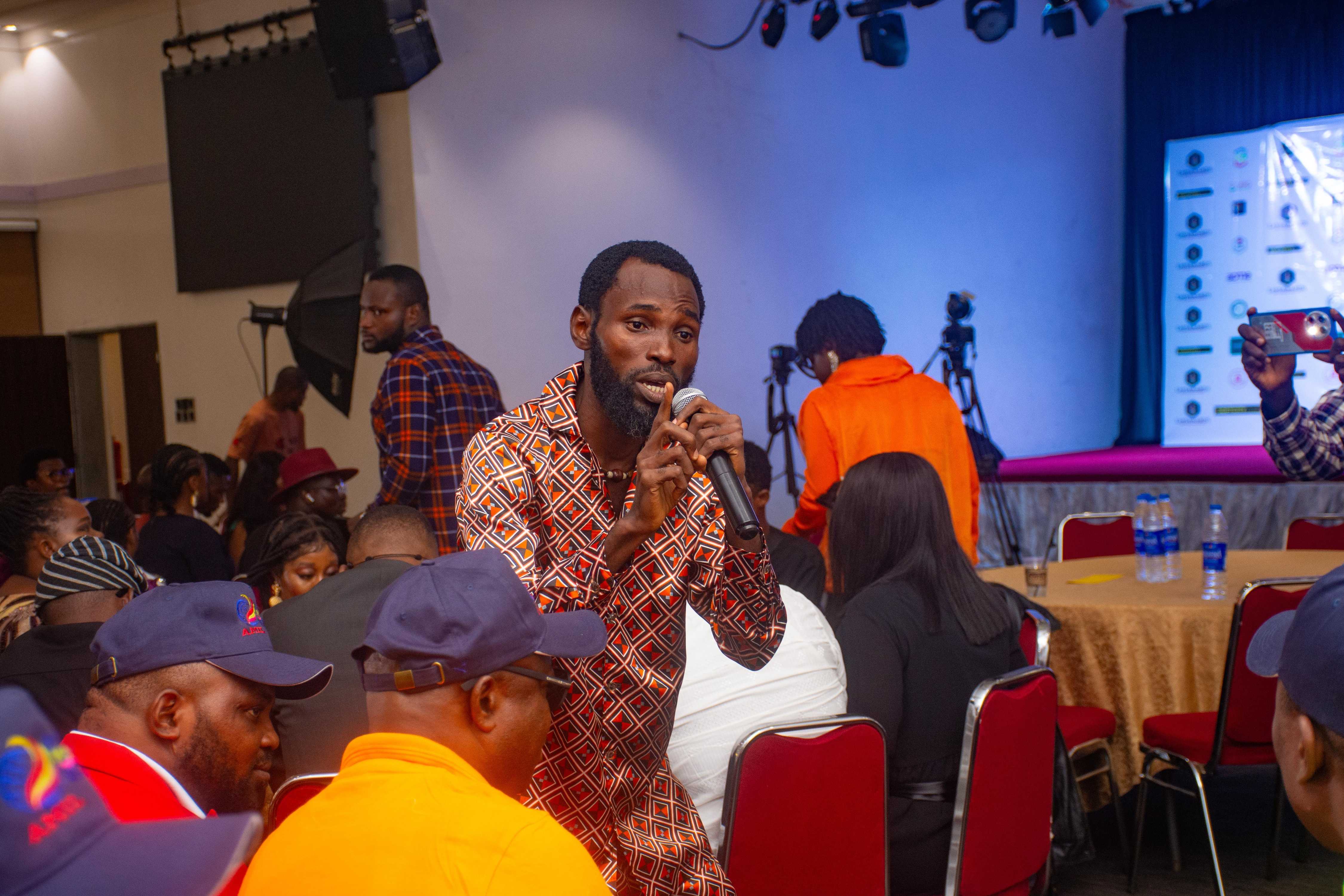 Hosts engaging the crowd during LAYEAWARDS