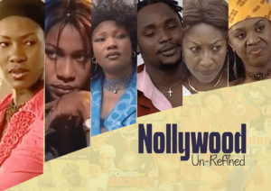 Old Nollywood movie scene collage