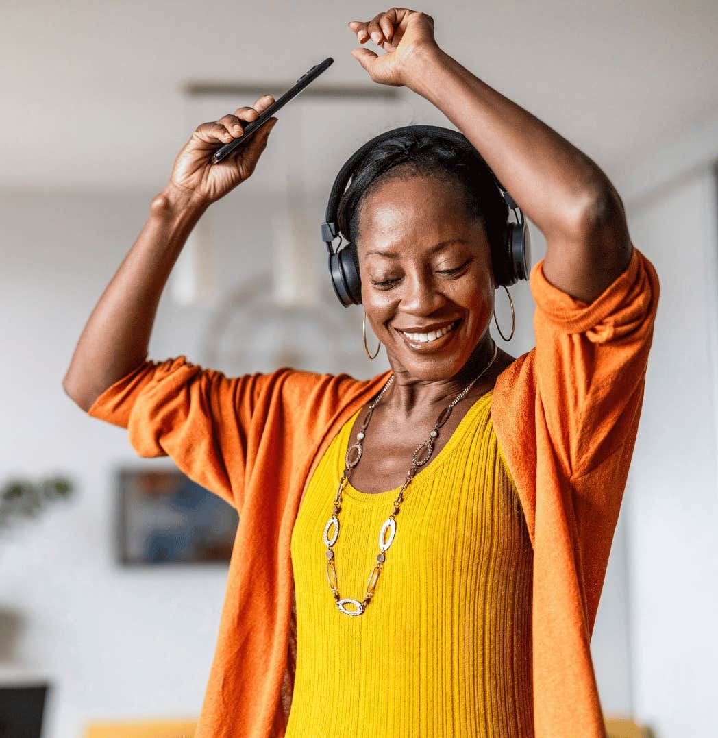 Woman rediscovering happiness and work balance