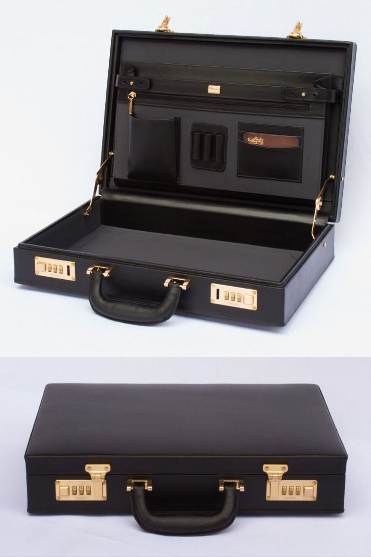 Professional leather briefcase for men, executive business bag for office work and corporate meetings