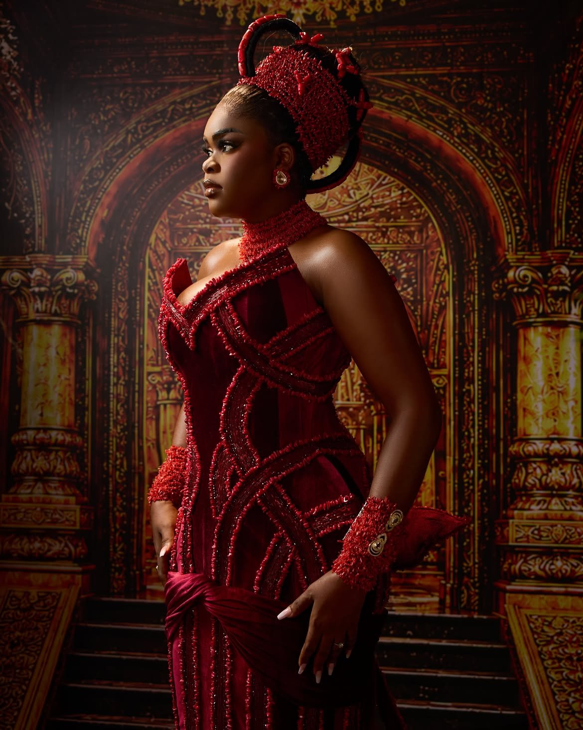 Peller and Jarvis Traditional Edo Wedding in regal Benin inspired outfits