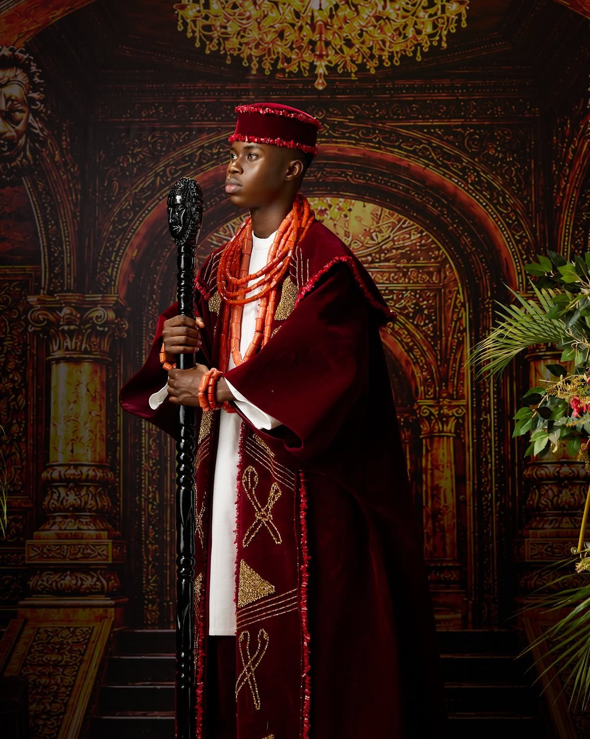 Peller and Jarvis Traditional Edo Wedding in regal Benin inspired attire