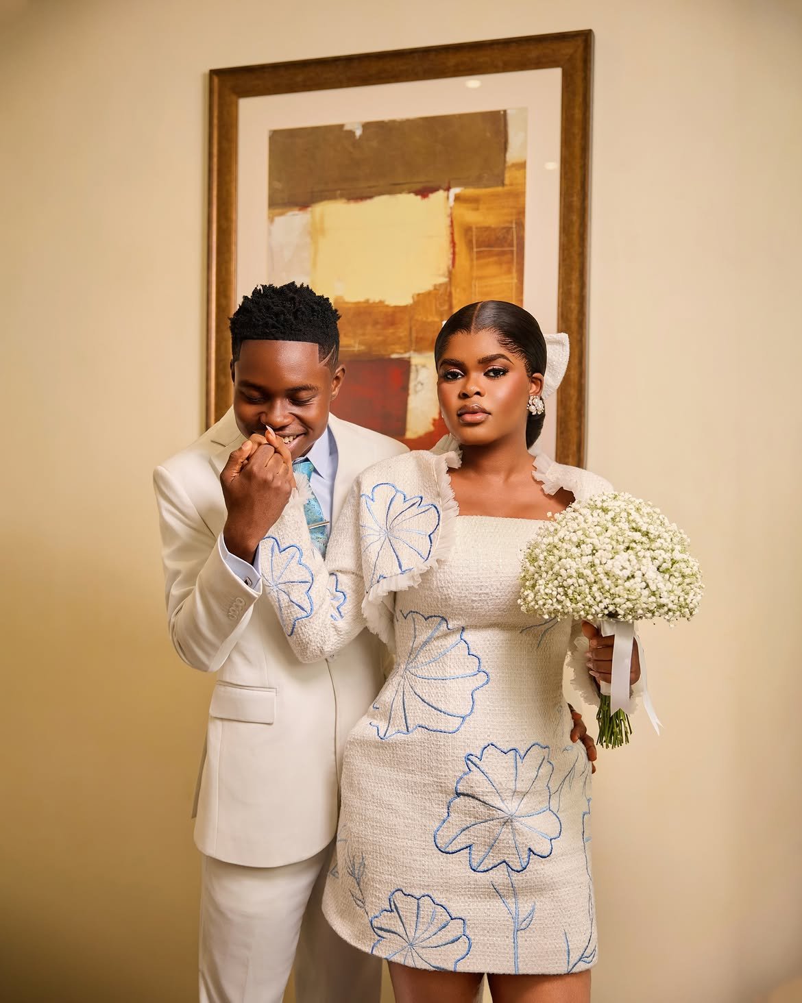 Peller and Jarvis at their Lagos civil wedding ahead of their white wedding ceremony.