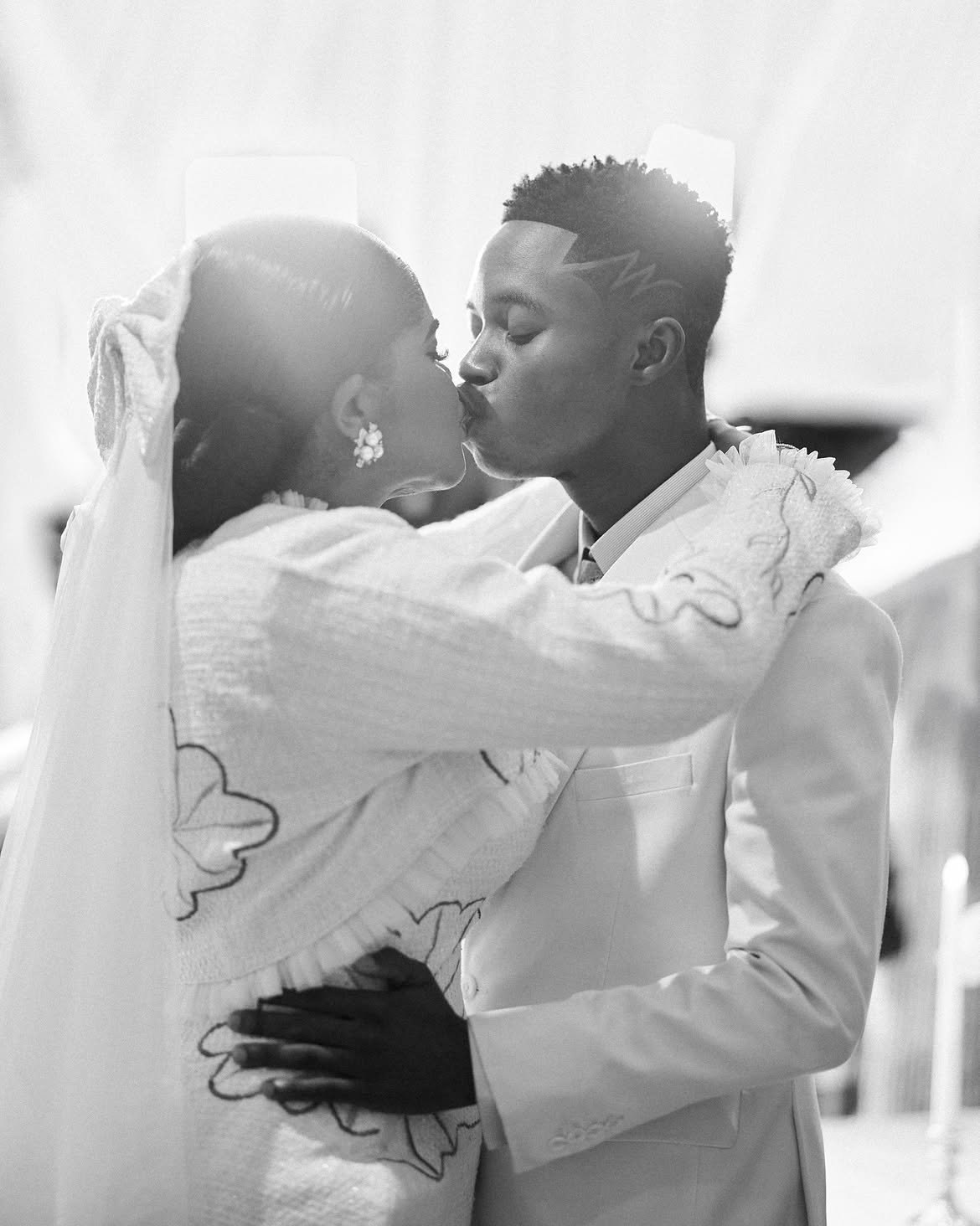 Peller and Jarvis wedding as the couple pose after their Lagos civil wedding ahead of today's white wedding.