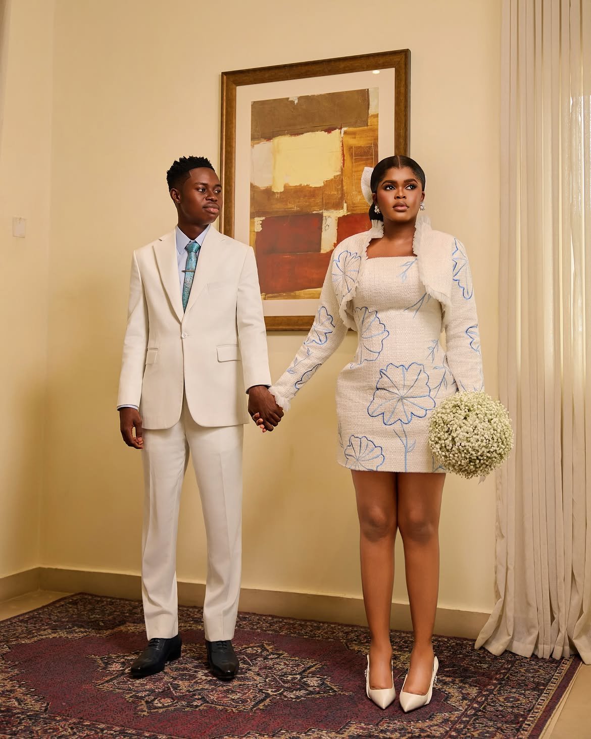 Peller and Jarvis during their Lagos civil wedding ahead of their white wedding ceremony.