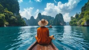 Tourist exploring a travel destination